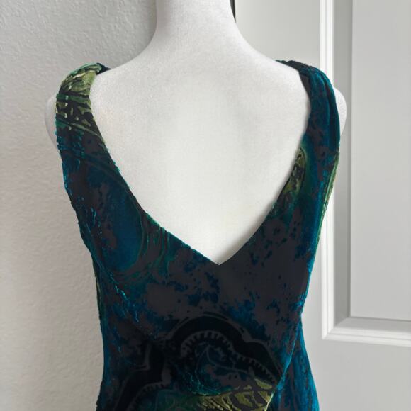 VTG Patra Women’s Velvet Burnout Dress 12 Cowl Neck Whimsigoth Vamp Y2K - Picture 3 of 13